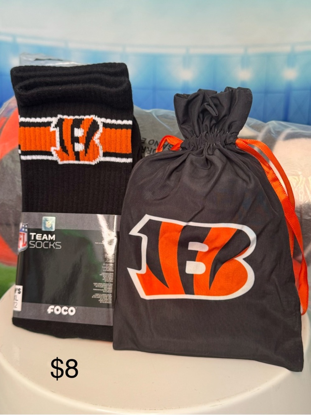 FOCO Cincinnati Bengals Black & Orange Athletic Team Socks